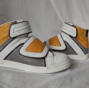 Gucci Kids Leather High High Top Sneakers Size 32